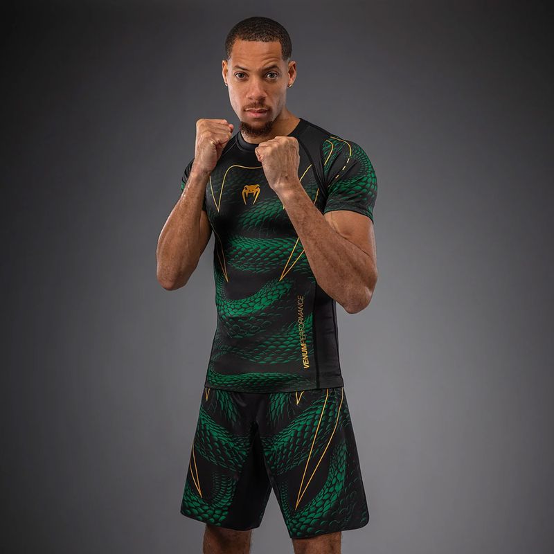 Herren-Rashguard Venum Matupa Short Sleeve black/green/gold 4