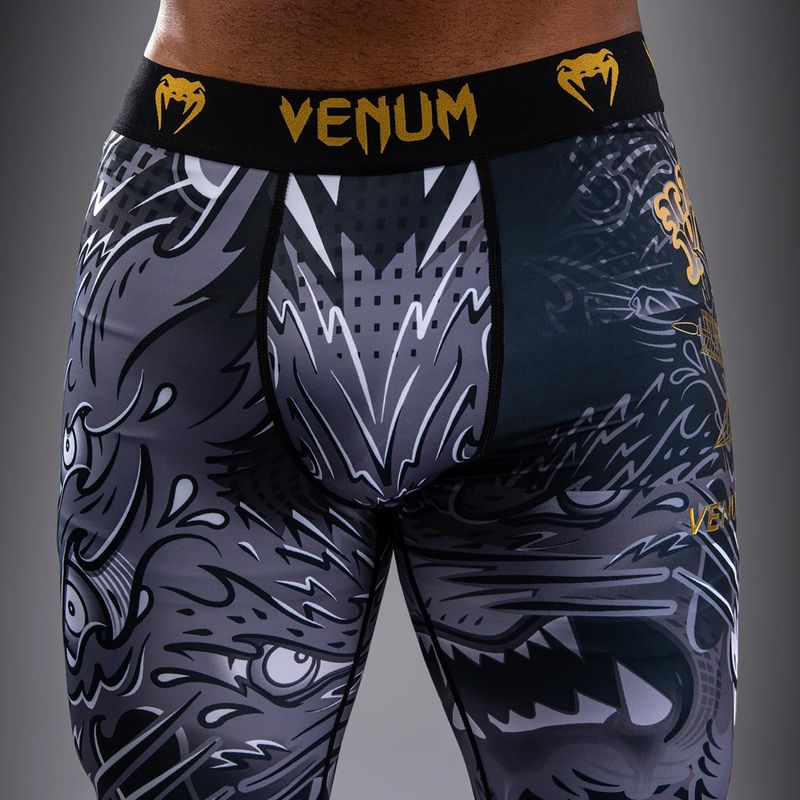 Herren Trainingsleggings Venum Wolf Attack Spats black/grey 5