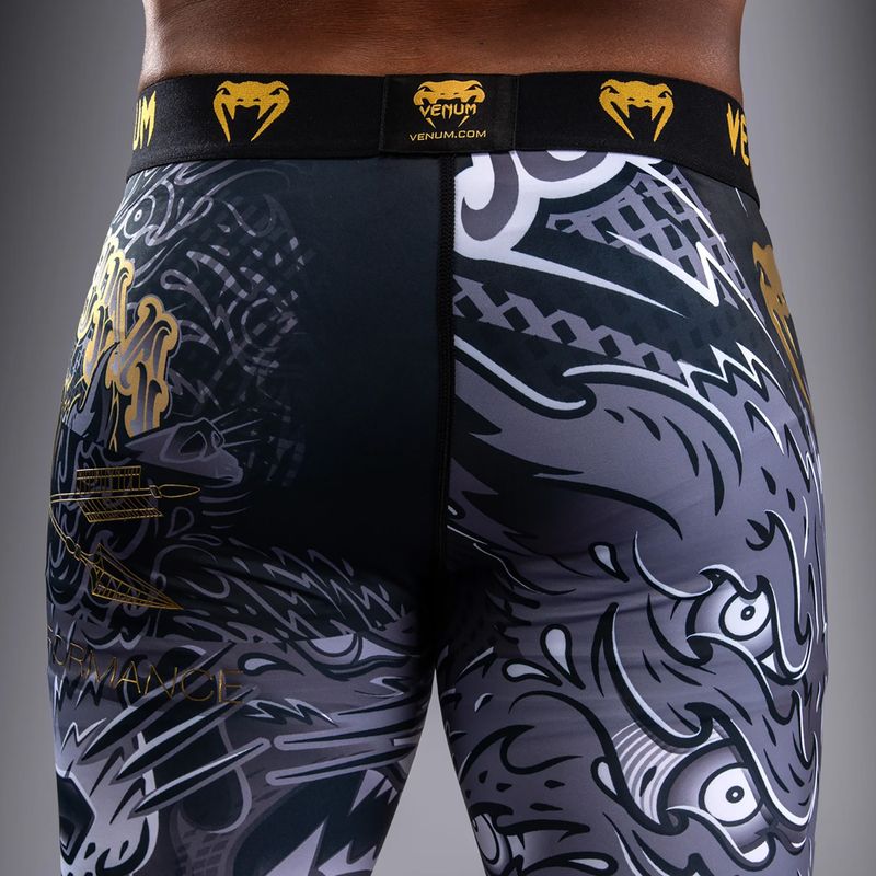 Herren Trainingsleggings Venum Wolf Attack Spats black/grey 6