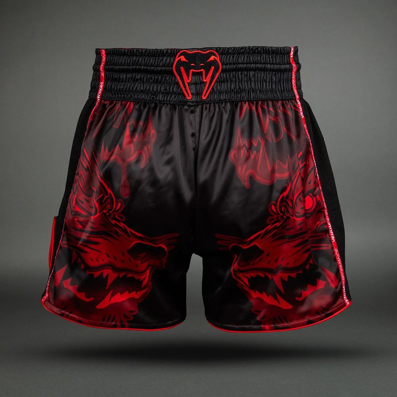 Trainingsshorts Herren Venum Wolf Atak Muay Thai Shorts black/red 2