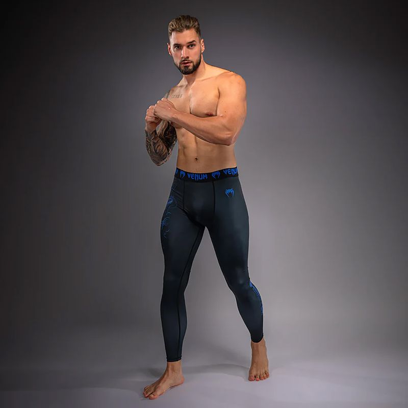 Herren-Trainingsleggings Venum Thunder Dragon Spats Black/Royal Blue 2