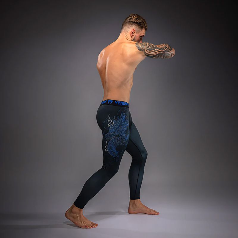 Herren-Trainingsleggings Venum Thunder Dragon Spats Black/Royal Blue 4
