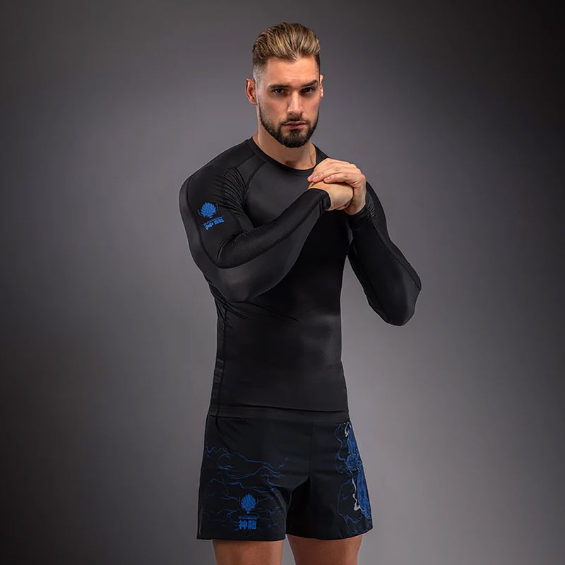 Langarm-Rashguard Venum Thunder Dragon black/royal blue 3