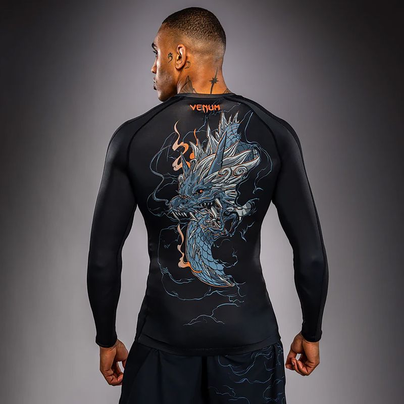 Langarm-Rashguard Venum Thunder Dragon black/grey/copper 2