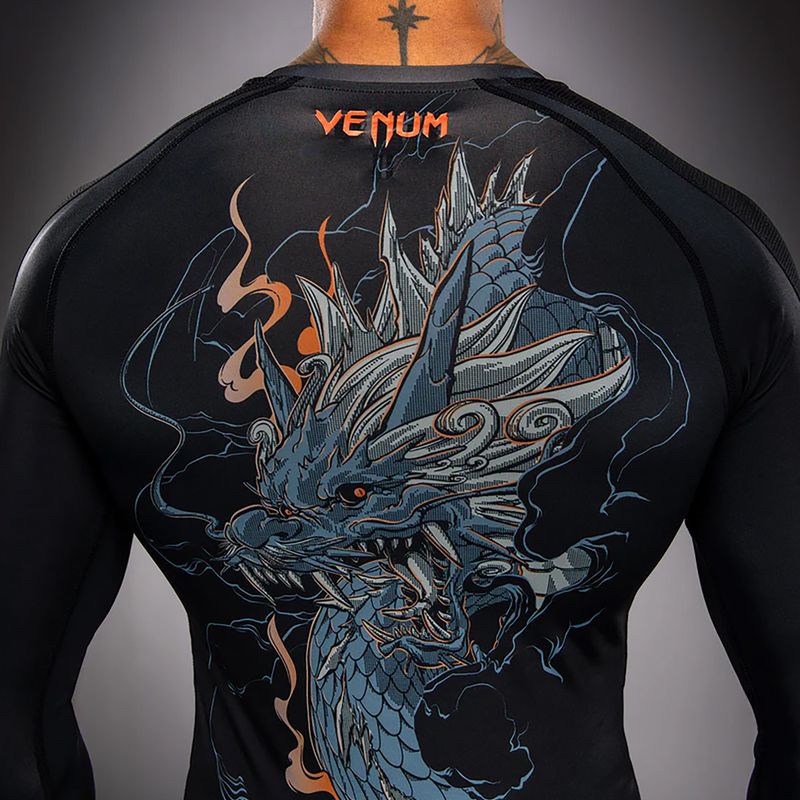 Langarm-Rashguard Venum Thunder Dragon black/grey/copper 6