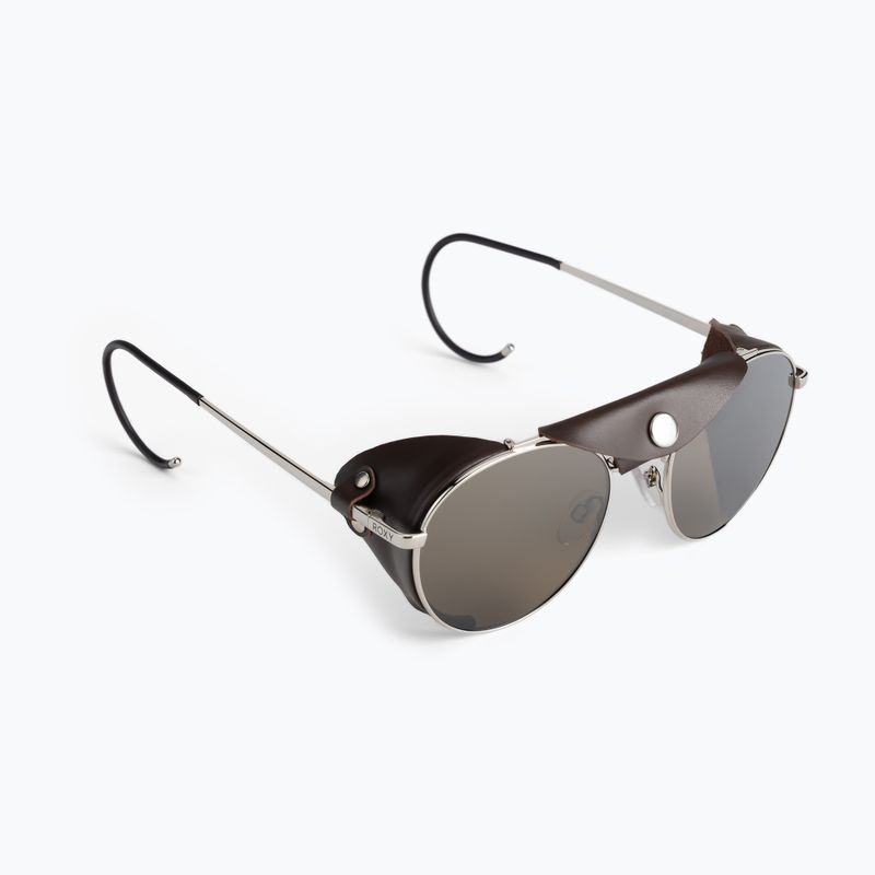 Frauen-Sonnenbrillen ROXY Blizzard 2021 shiny silver/brown leather