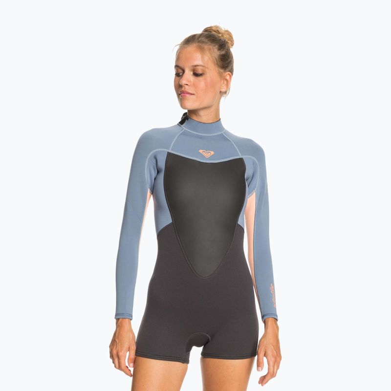 Neoprenanzug für Frauen ROXY 2/2 Prologue BZ LS SP FL 2021 cloud black/powderdgrey/sunglow