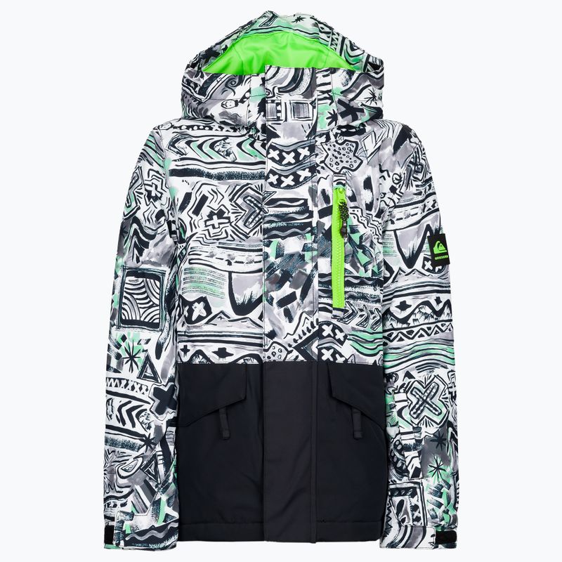 Quiksilver Mission Printed Block Kinder Snowboardjacke schwarz-weiß EQBTJ03147