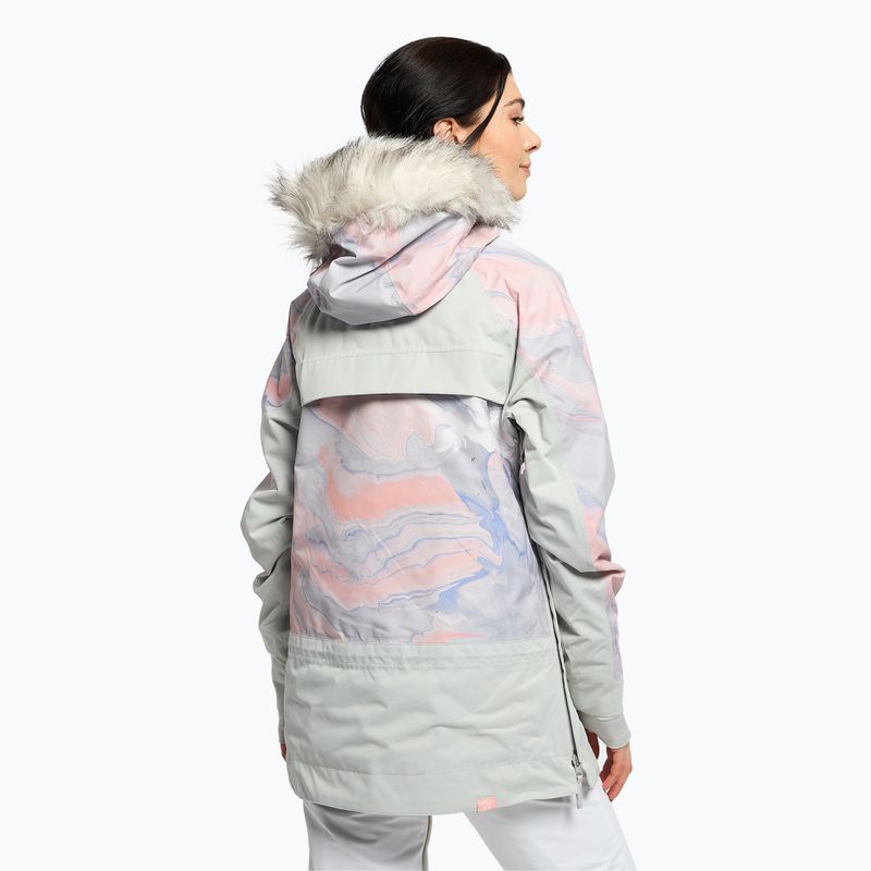 Snowboardjacke für Frauen ROXY Chloe Kim Overhead 2021 gray violet marble 4