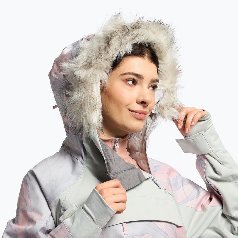 Snowboardjacke für Frauen ROXY Chloe Kim Overhead 2021 gray violet marble 6