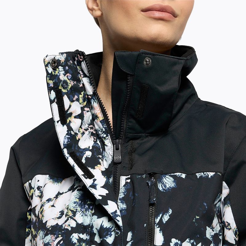 Snowboardjacke für Frauen ROXY Jetty Block 2021 true black black flowers 11