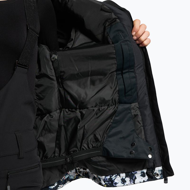 Snowboardjacke für Frauen ROXY Jetty Block 2021 true black black flowers 12