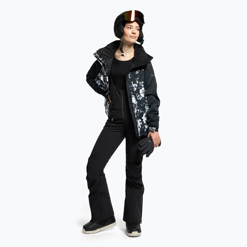 Snowboardjacke für Frauen ROXY Jetty Block 2021 true black black flowers 2