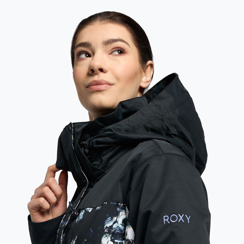 Snowboardjacke für Frauen ROXY Jetty Block 2021 true black black flowers 5