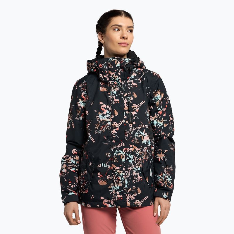 Snowboardjacke für Frauen ROXY Jetty 2021 true black tropical cyanotype