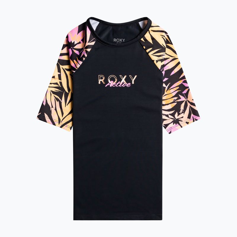 Schwimm-T-Shirt für Kinder ROXY Active Joy Lycra 2021 anthracite zebra jungle girl