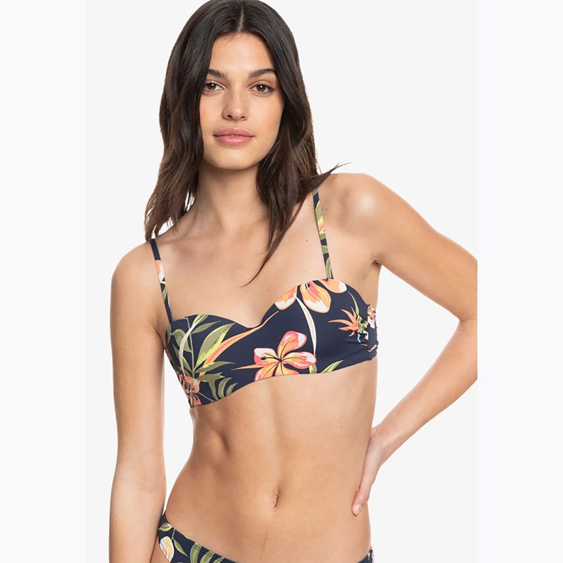 Badeanzug-Oberteil ROXY Into The Sun Mold Bandeau 2021 mood indigo tropical depht 7