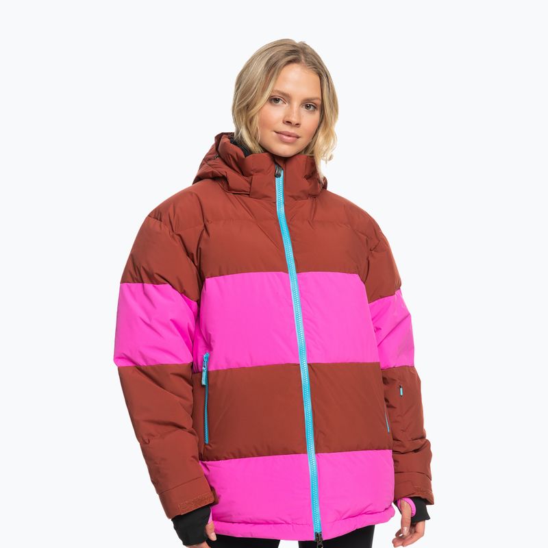 Damen-Snowboardjacke ROXY X Rowley Block Puffer verbrannt henna