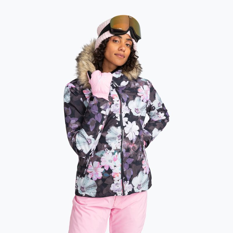 Damen Snowboardjacke ROXY Jet Ski true black blurry flower