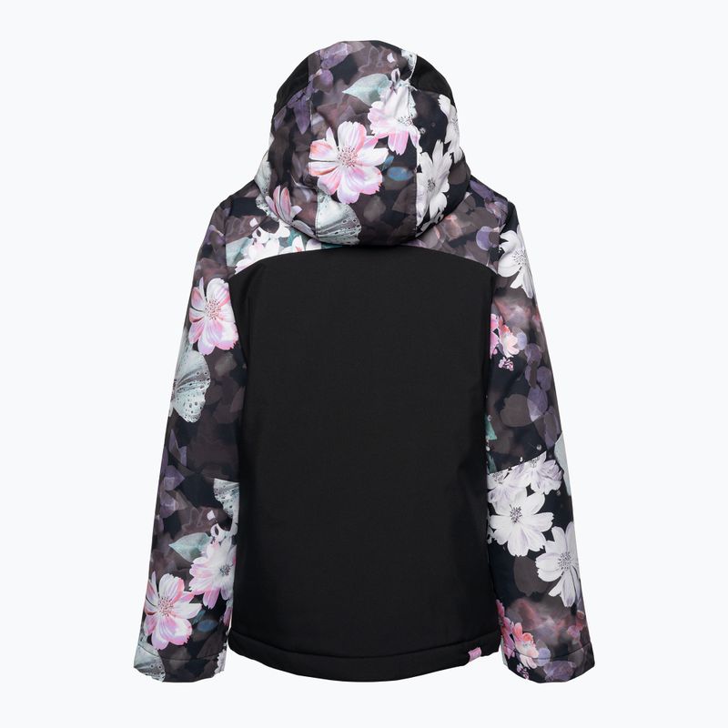 Kinder Snowboardjacke ROXY Greywood Girl true black blurry flower 5