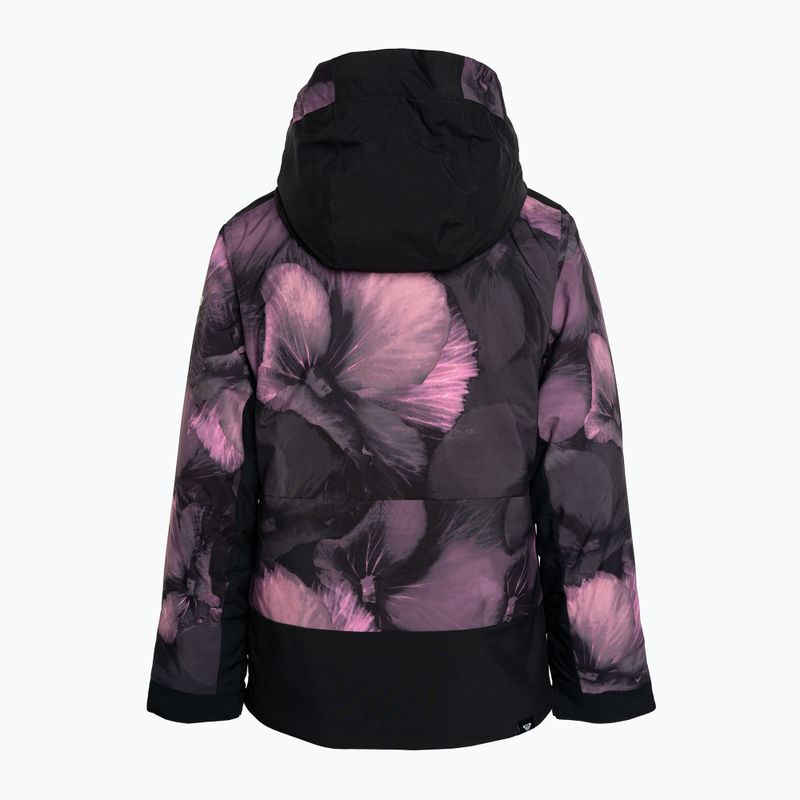 Kinder Snowboardjacke ROXY Silverwinter Girl true black pansy pansy 4