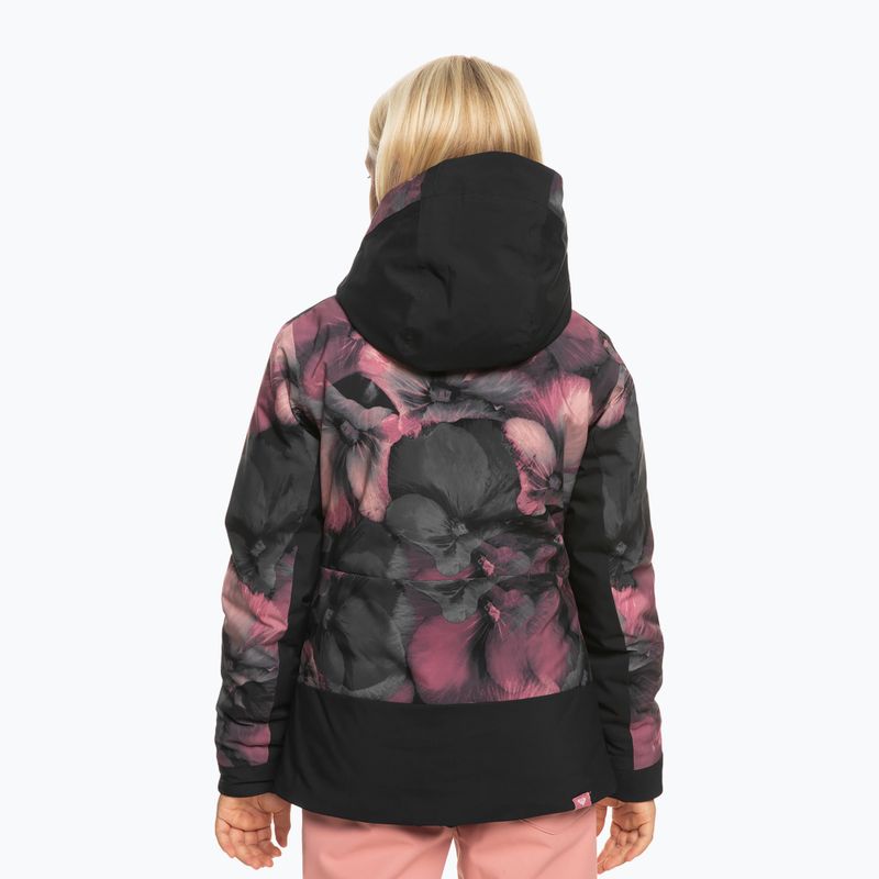 Kinder Snowboardjacke ROXY Silverwinter Girl true black pansy pansy 2