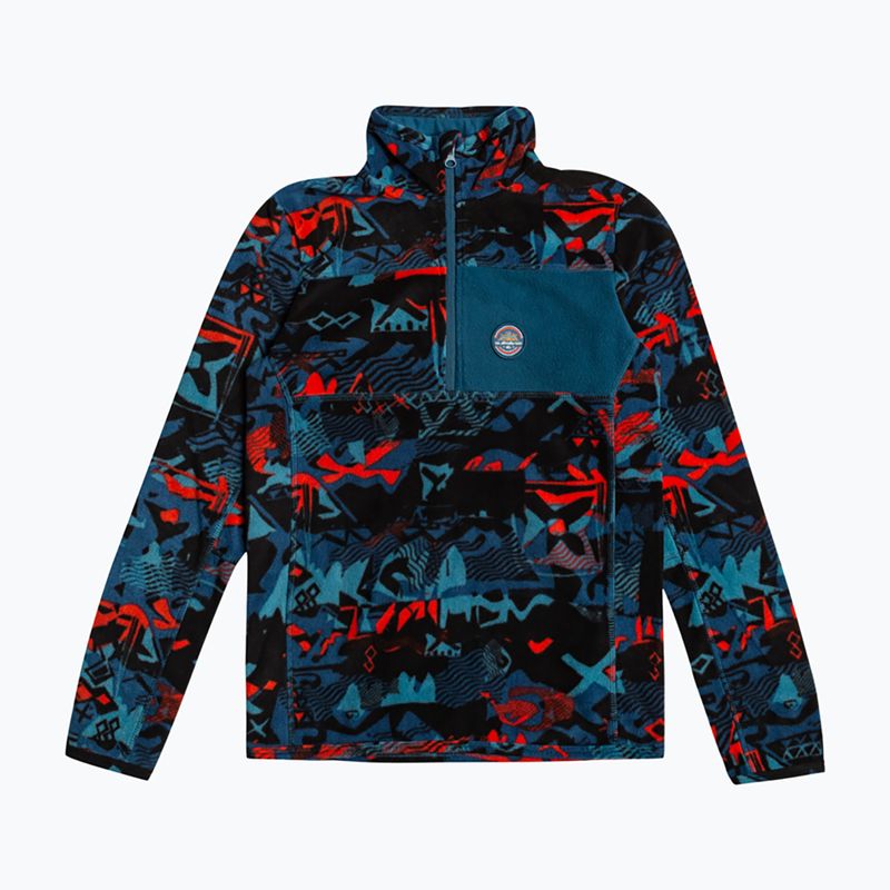 Quiksilver Aker HZ Fleee Kinder Snowboard Sweatshirt Gebäude Berge grenadine 4