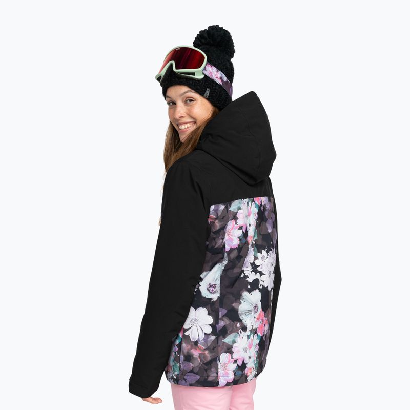 Damen Snowboardjacke ROXY Galaxy true black blurry flower 3