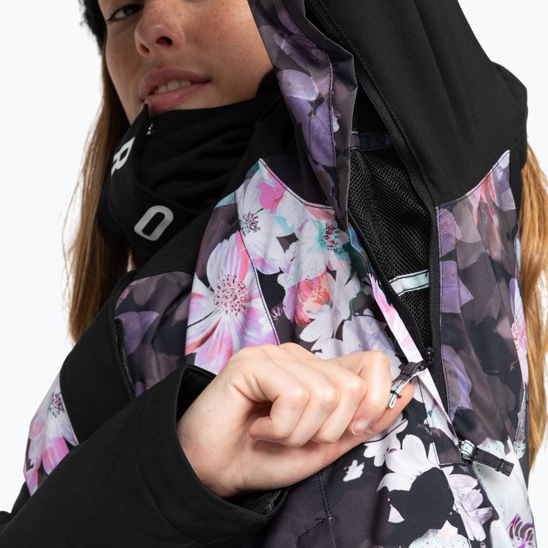 Damen Snowboardjacke ROXY Galaxy true black blurry flower 5