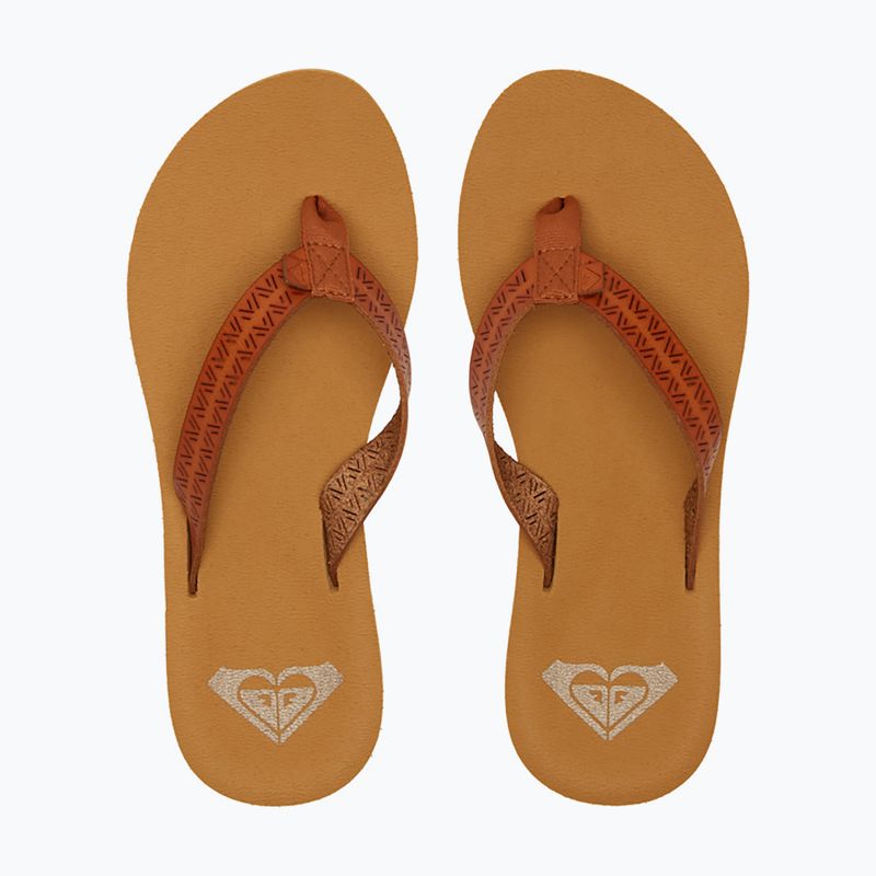 ROXY Porto Motiv Damen Flip Flops hellbraun 9