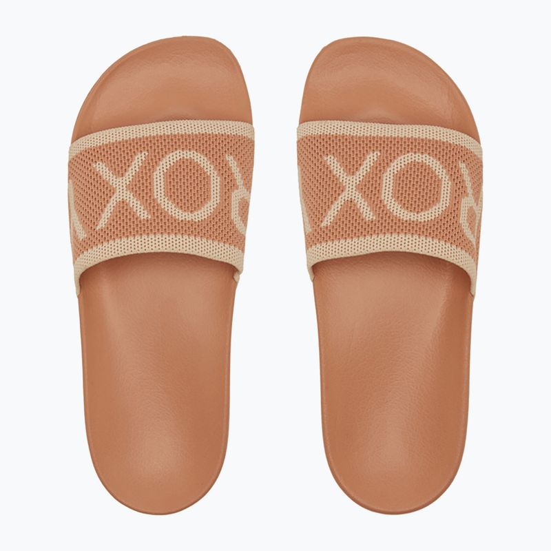 Damen ROXY Slippy Knit Weizen/Türkischer Kaffee Flip-Flops 2