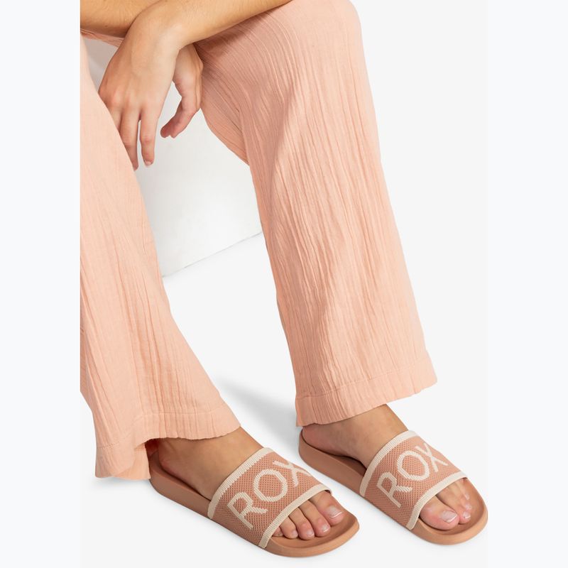 Damen ROXY Slippy Knit Weizen/Türkischer Kaffee Flip-Flops 4
