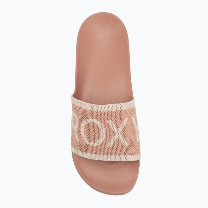 Damen ROXY Slippy Knit Weizen/Türkischer Kaffee Flip-Flops 5