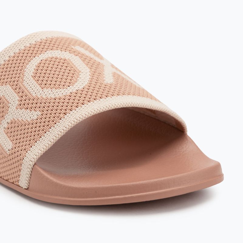 Damen ROXY Slippy Knit Weizen/Türkischer Kaffee Flip-Flops 7