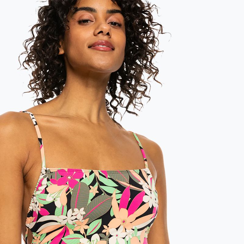 Damen-Badeanzug ROXY Printed Beach Classics Lace UP anthrazit palm song s 6