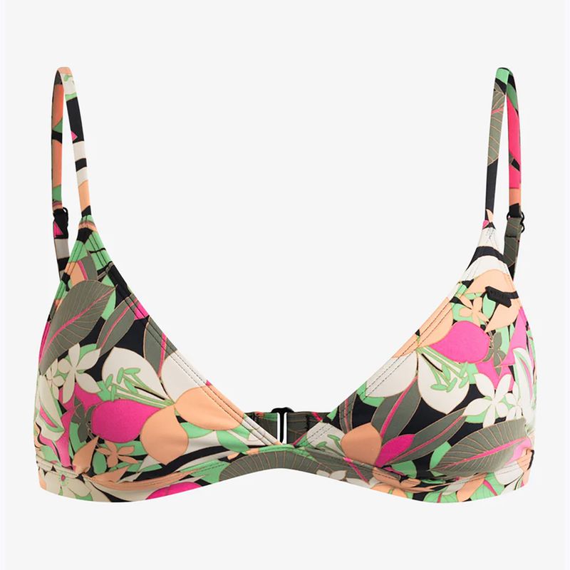 ROXY Printed Beach Classics Tri Badeanzug Top anthrazit Palm Song s