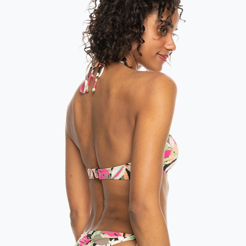 ROXY Printed Beach Classics Halter Badeanzug Top anthrazit Palm Song s