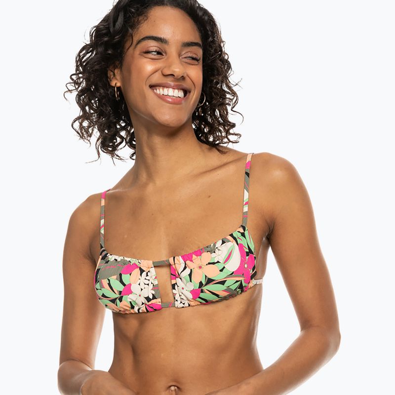 ROXY Printed Beach Classics Bralette Badeanzug Top anthrazit Palm Song s 2