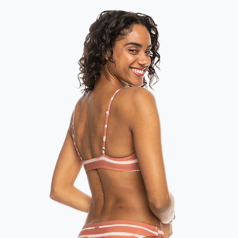 ROXY Printed Beach Classics Badeanzug Top Zedernholz Happy Stripe