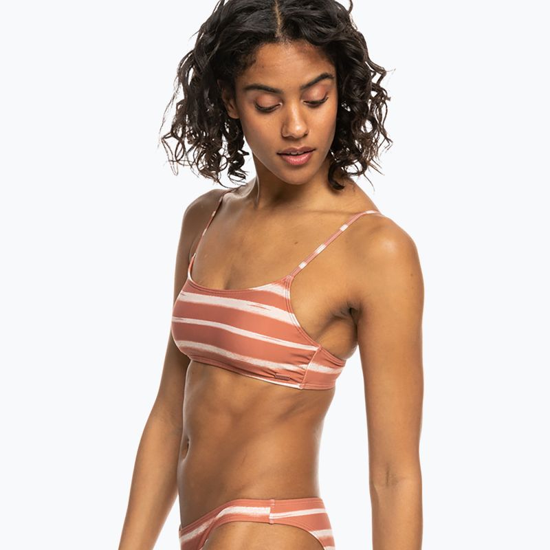 ROXY Printed Beach Classics Badeanzug Top Zedernholz Happy Stripe