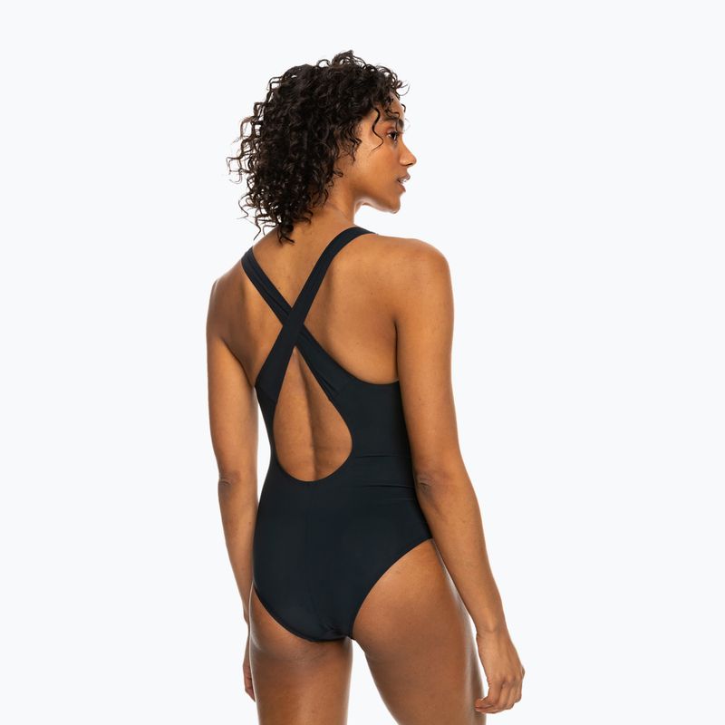 Einteiliger Damen-Badeanzug ROXY Active Cross anthrazit
