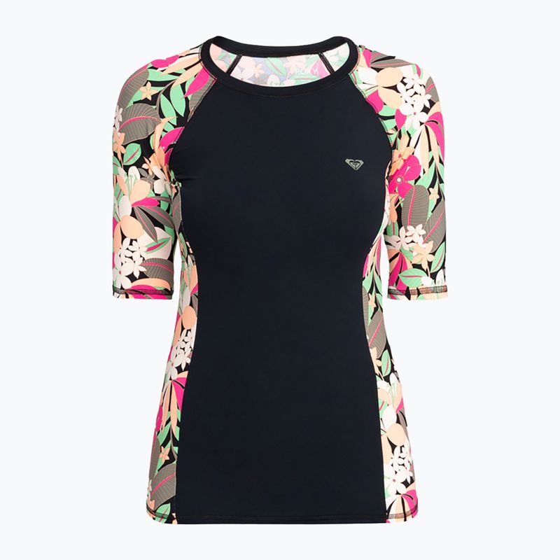 Damen-Badeshirt ROXY Lycra Bedruckte anthrazitfarbene Palme song s 6