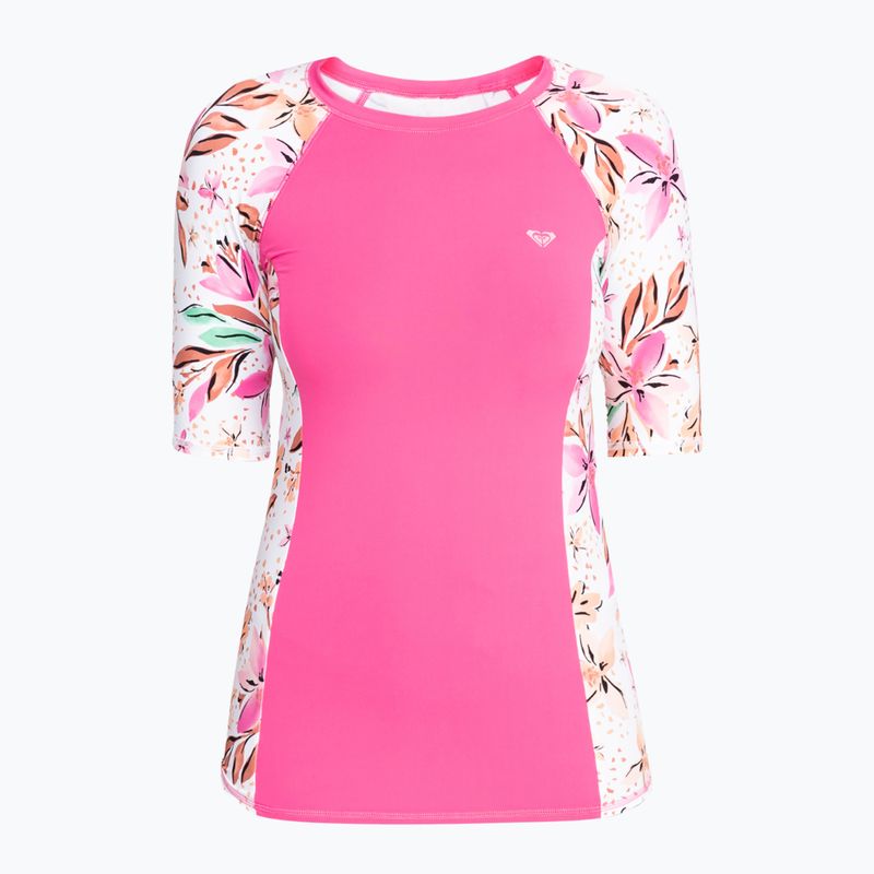 Women's ROXY Lycra Bedrucktes weißes Happy Tropical Badeshirt 5