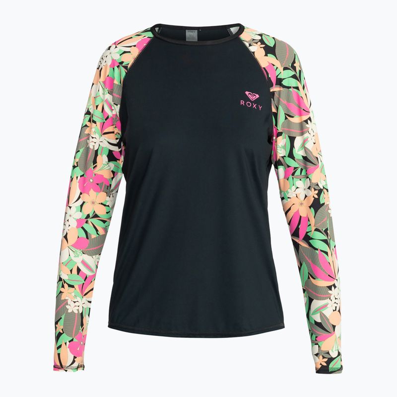 Damen Schwimmen Longsleeve ROXY Lycra Bedrucktes anthrazit Palmenlied s