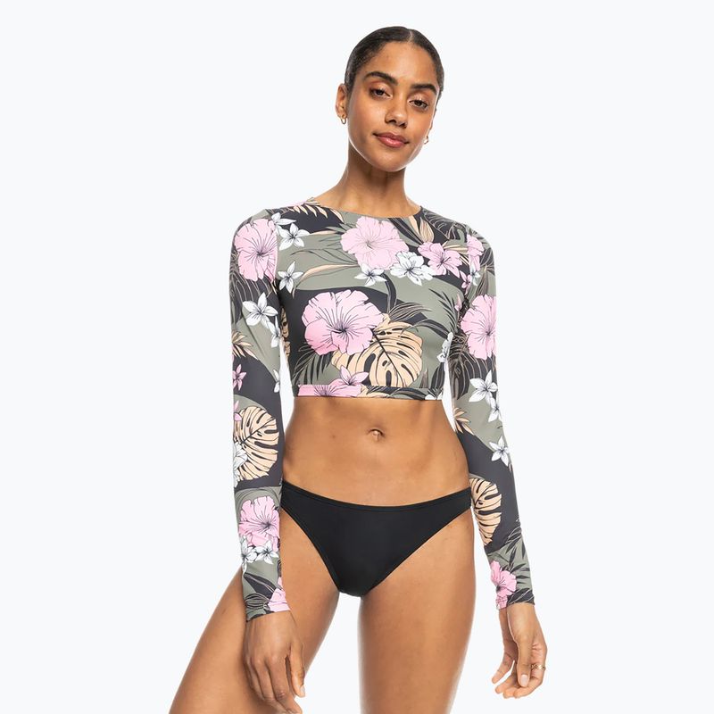 Damen Schwimmen Longsleeve Roxy Pro Nose Ride Crop Lycra anthrazit klassisch pro surf 2