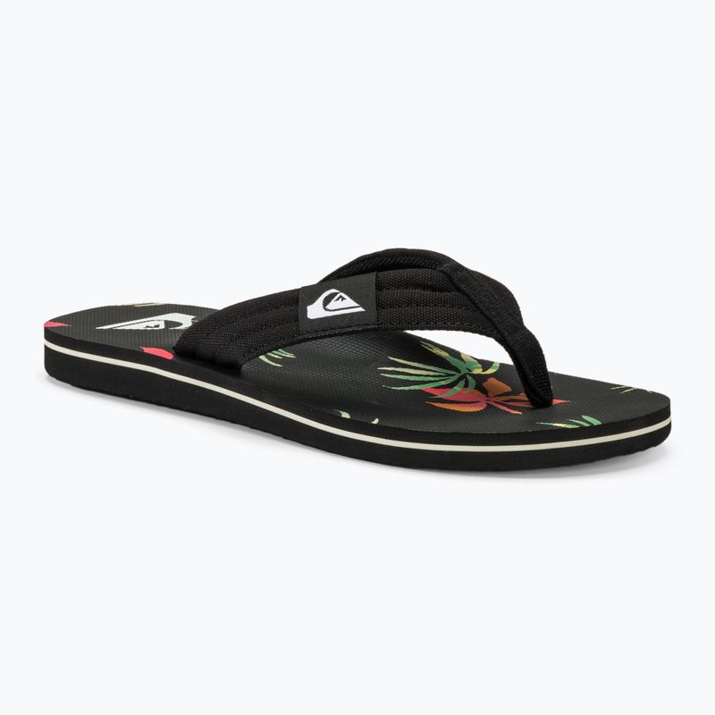 Herren Quiksilver Molokai Layback II Flip Flops schwarz / orange / grün