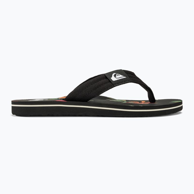 Herren Quiksilver Molokai Layback II Flip Flops schwarz / orange / grün 2