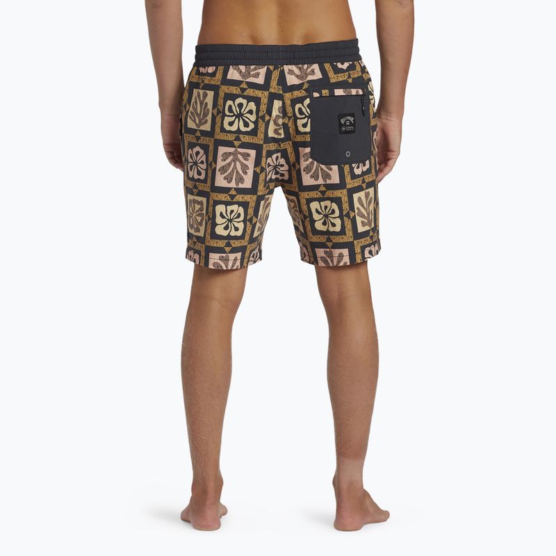 Herren Billabong Tiki Reef Layback Sonnenuntergang Schwimmen Shorts 5