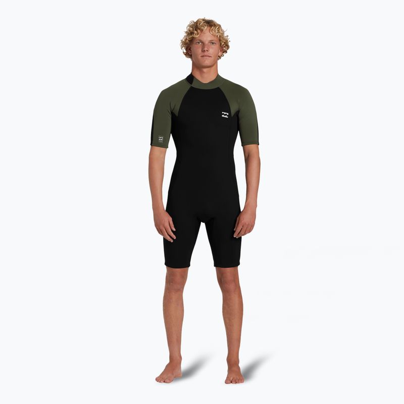 Men's Billabong 2mm Folie Back Zip Frühling Moos Schwimmen Schaum 2