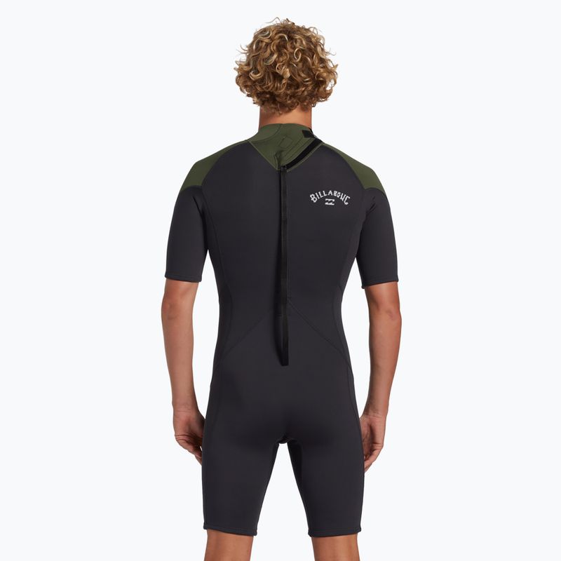 Men's Billabong 2mm Folie Back Zip Frühling Moos Schwimmen Schaum 3